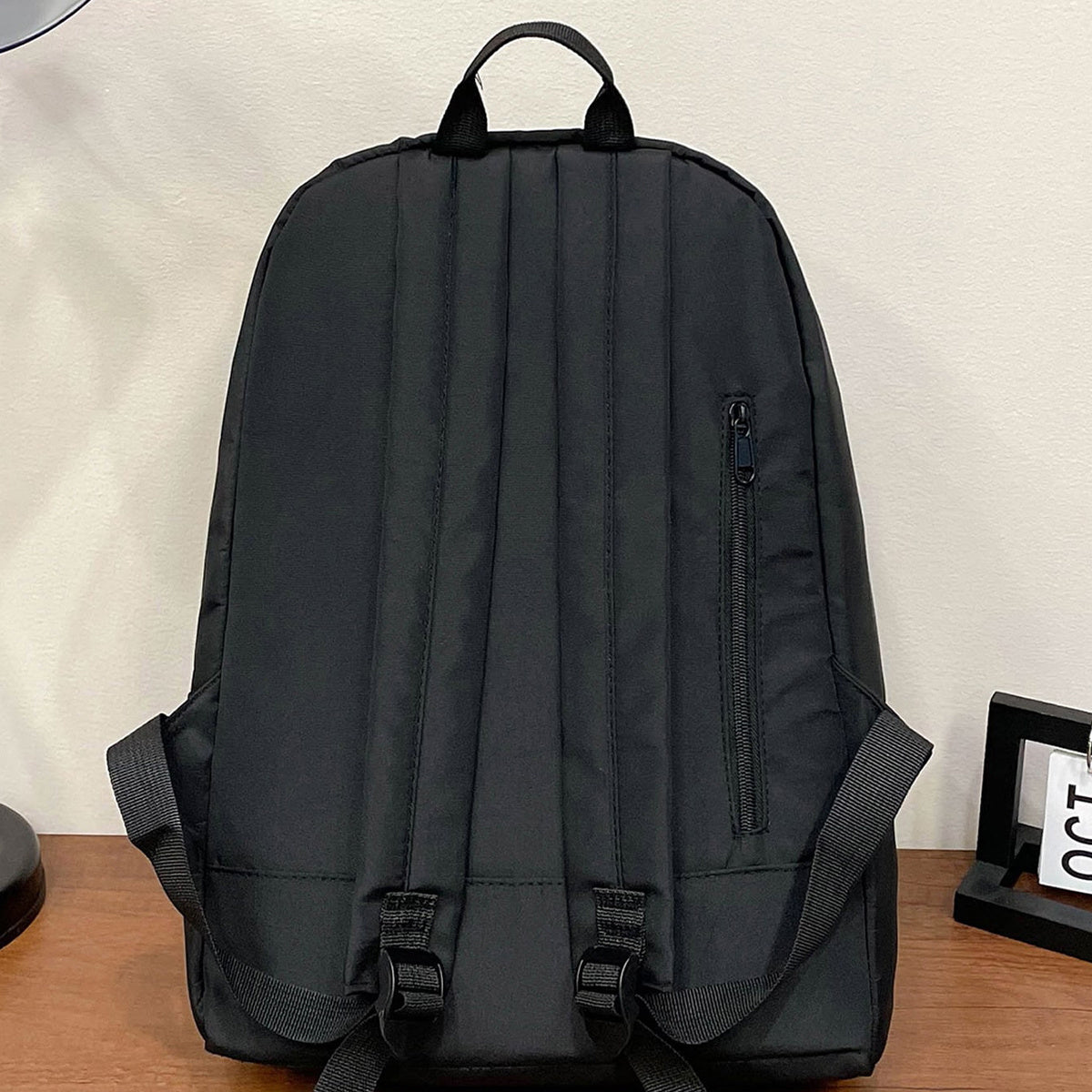 Dame Sort Rygsæk Med Lynlås & Forlomme