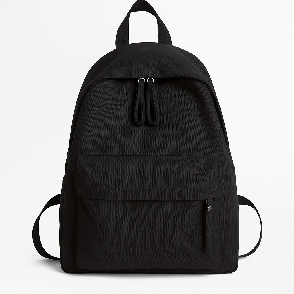 Dame Sort Rygsæk Med Lynlås & Forlomme