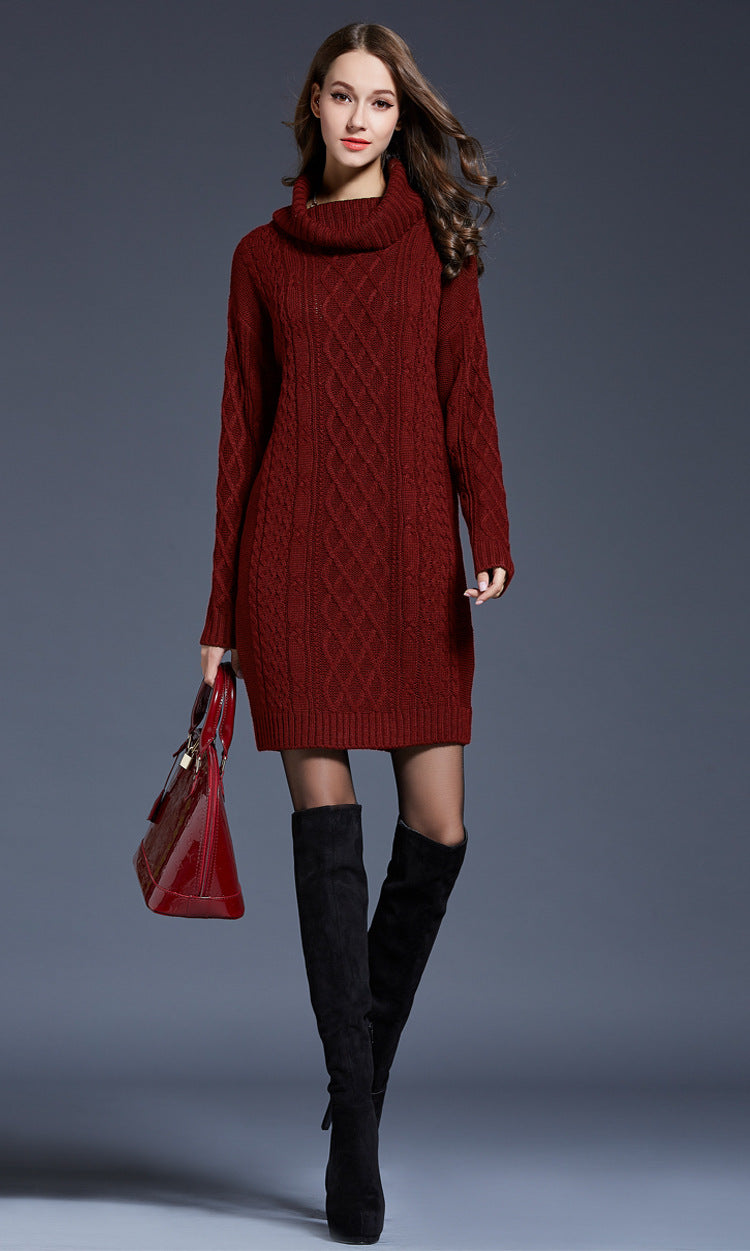 Dame Strikkjoler Med Løs Rullekrave | Kort