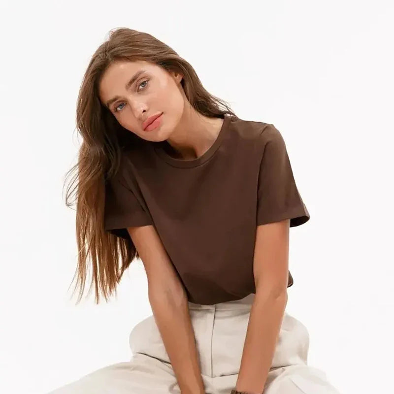 Dame T-Shirts Med Rund Hals | Kortarm