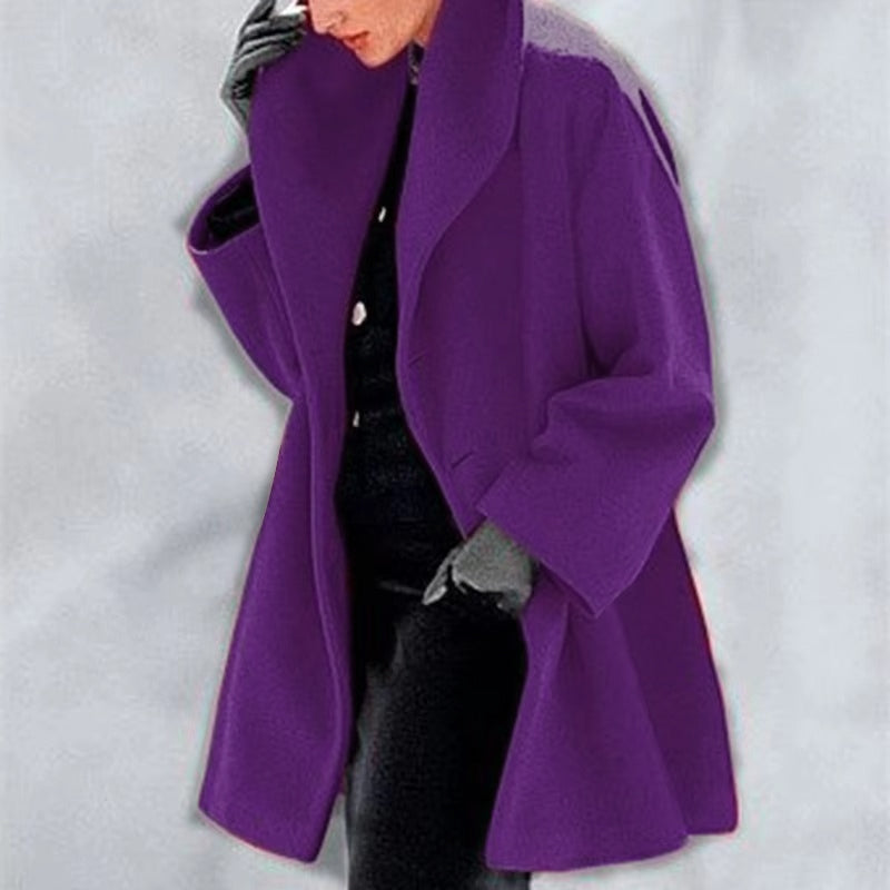 Dame Vinter Jakke Med Stor Krave | Vinter