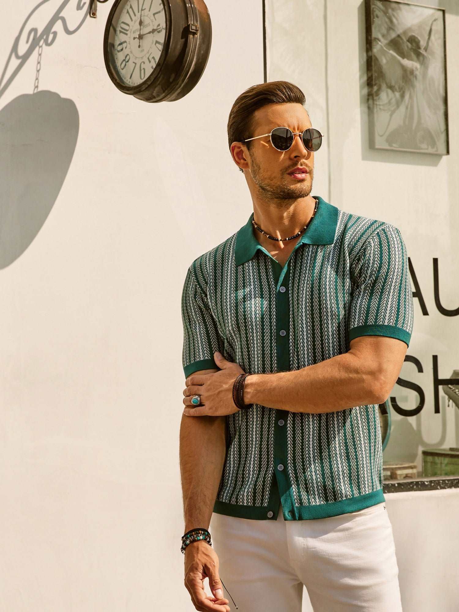 Eliano | Herre Mønstret Sommer Strikpolo