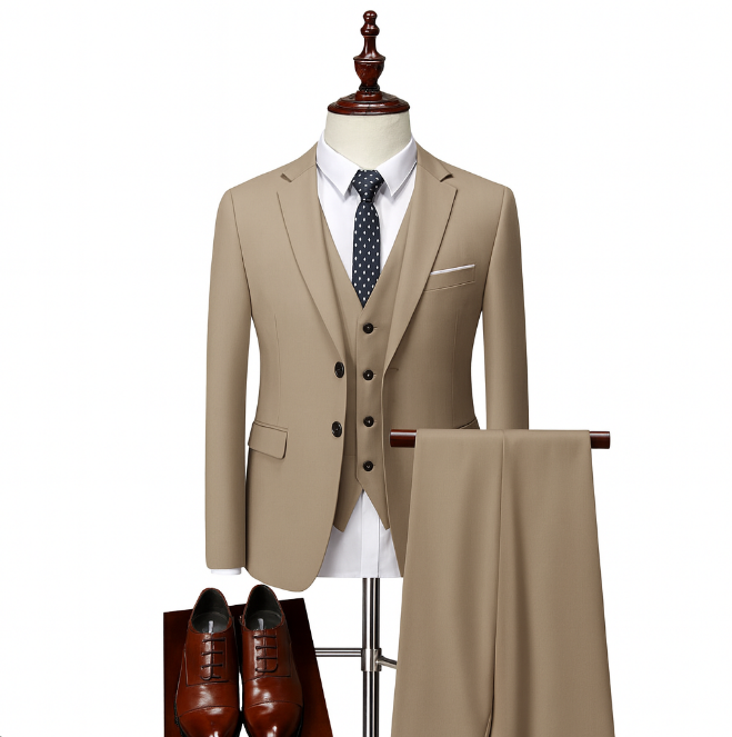 Herre 3-delt Jakkesæt Med Vest & Bukser