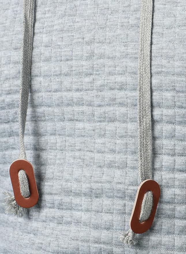 Herre Hoodie Med Waffelstruktur & Ribkant