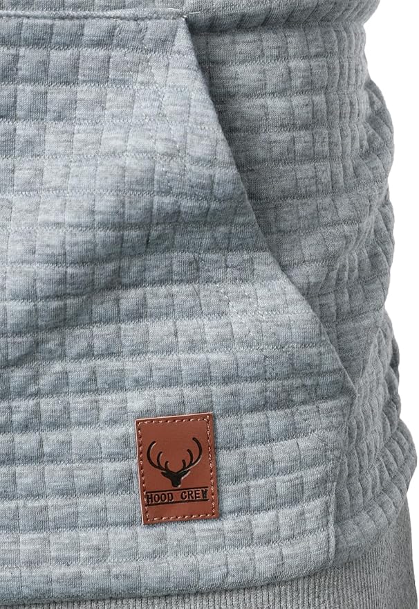 Herre Hoodie Med Waffelstruktur & Ribkant