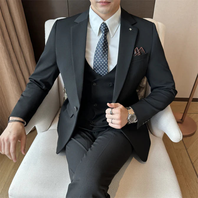 Herre Jakkesæt 3-Delt Slim Fit Med Vest