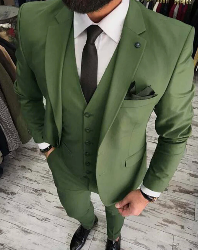 Herre Jakkesæt Med Grøn Blazer Og Bukser | Formelt