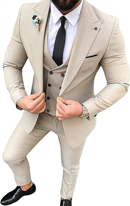 Herre Jakkesæt Slim Fit 3-Delt Med Vest