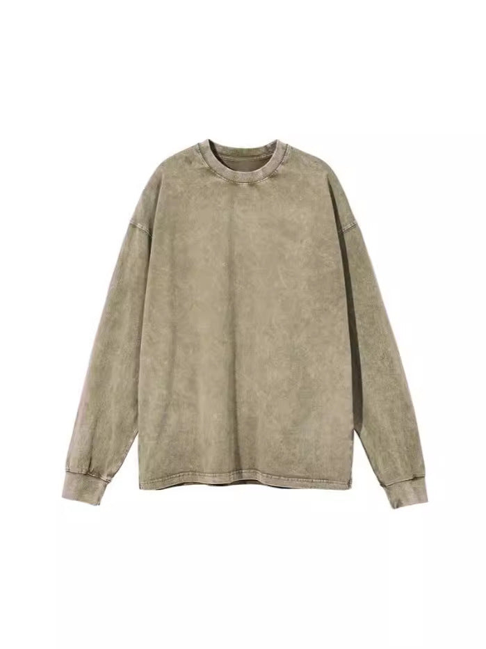 Herre Sweatshirt Med Ribkanter | Vasket