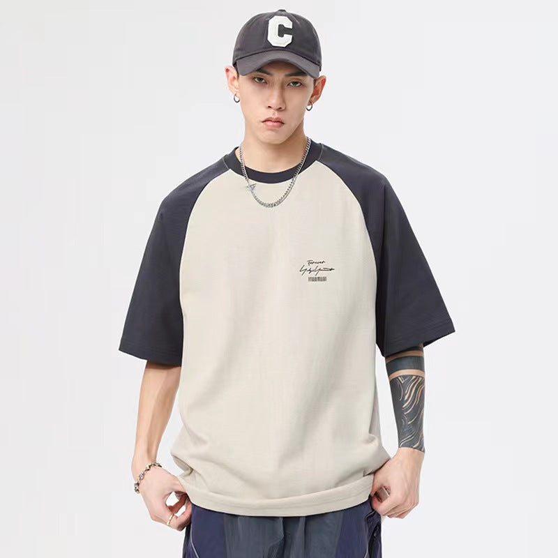 Herre T-Shirts Med Kontrastærmer | Trykt