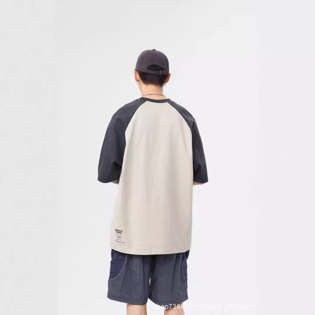 Herre T-Shirts Med Kontrastærmer | Trykt