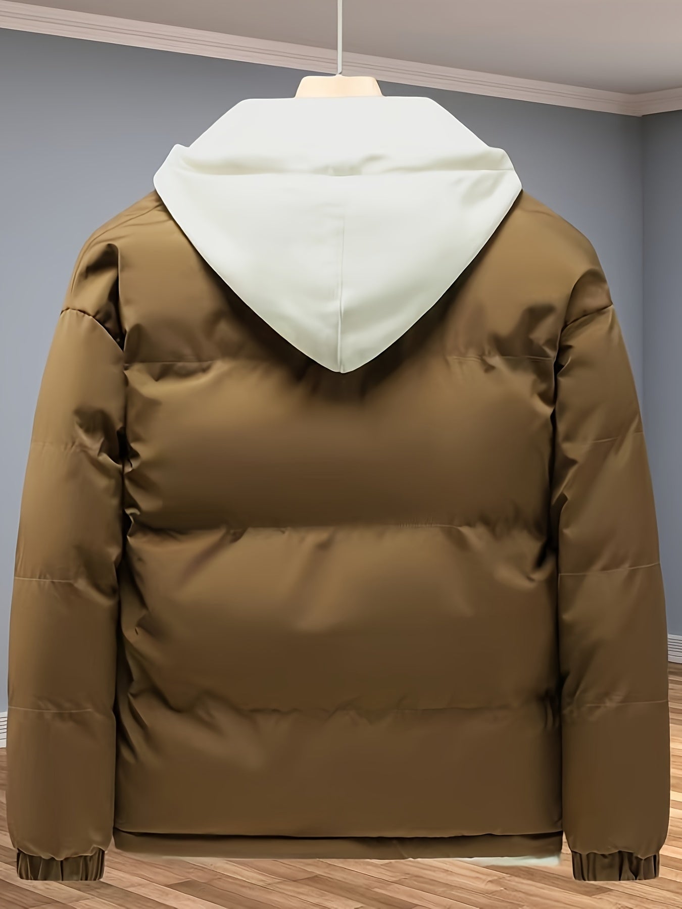 Herre Vinterjakke Med Hætte & Lynlås | Vatteret