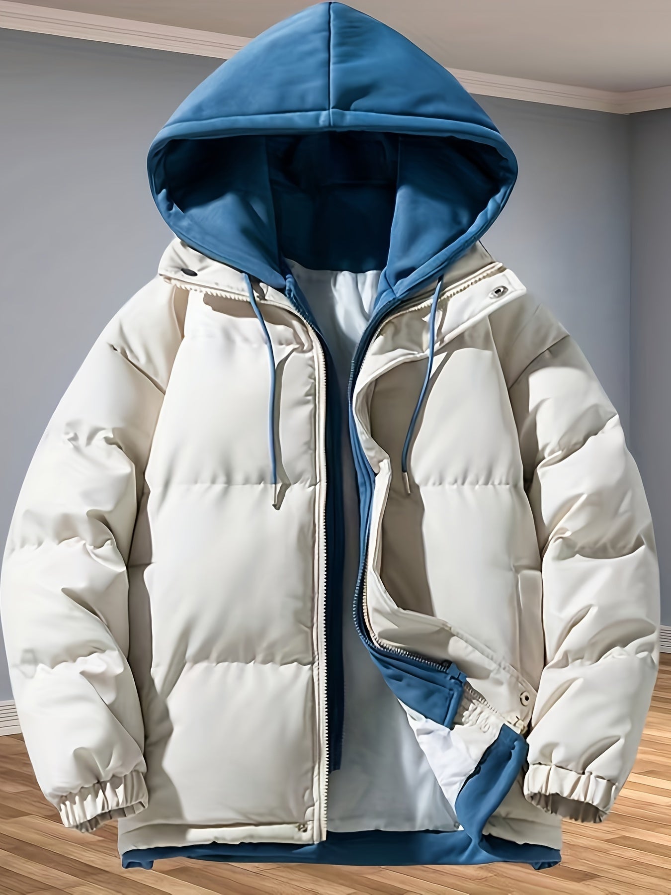 Herre Vinterjakke Med Hætte & Lynlås | Vatteret