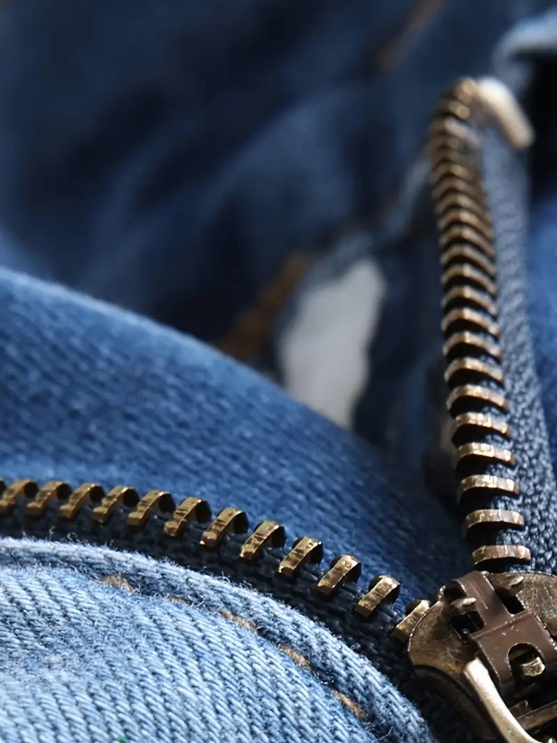 Herrer Jeans Med Kontrast Syning & Vask