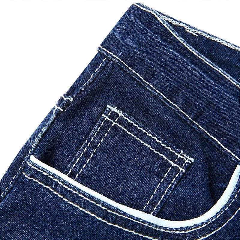 Herrer Jeans Med Kontrast Syning & Vask