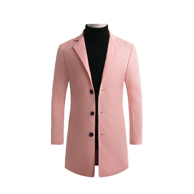 Herrer Trenchcoat Med Knaplukning & Slank Pasform