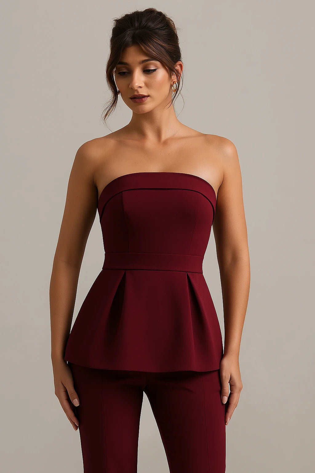 Olivia | Stropløs Peplumtop