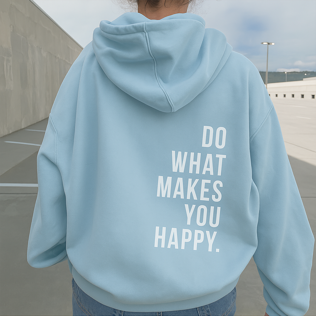 Oversize Dame Hoodie Med Tekstprint Bagpå | Fleece