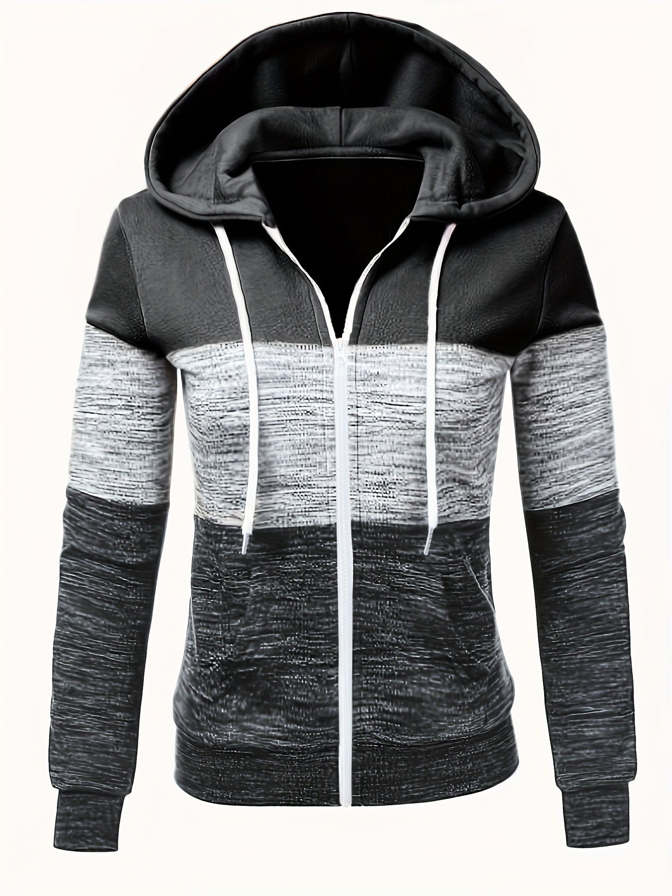 Sweat Dame Hoodie Med Lynlås & Snøre | Fleeceforet