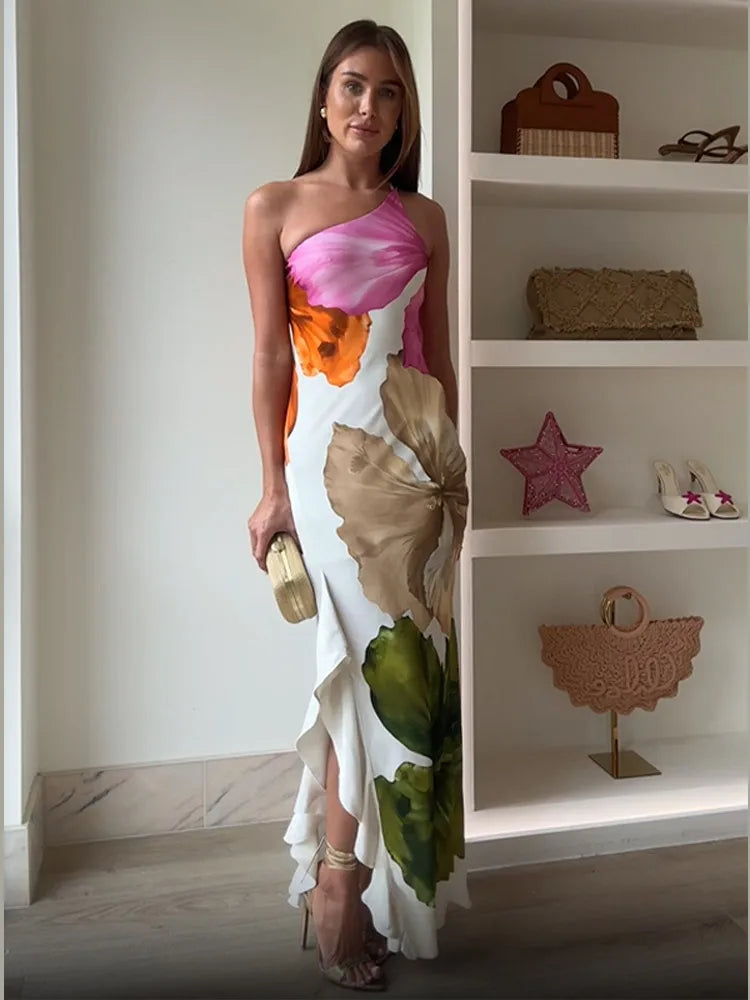 Thea | Dame Elegant Patchwork Kjole | Maxi