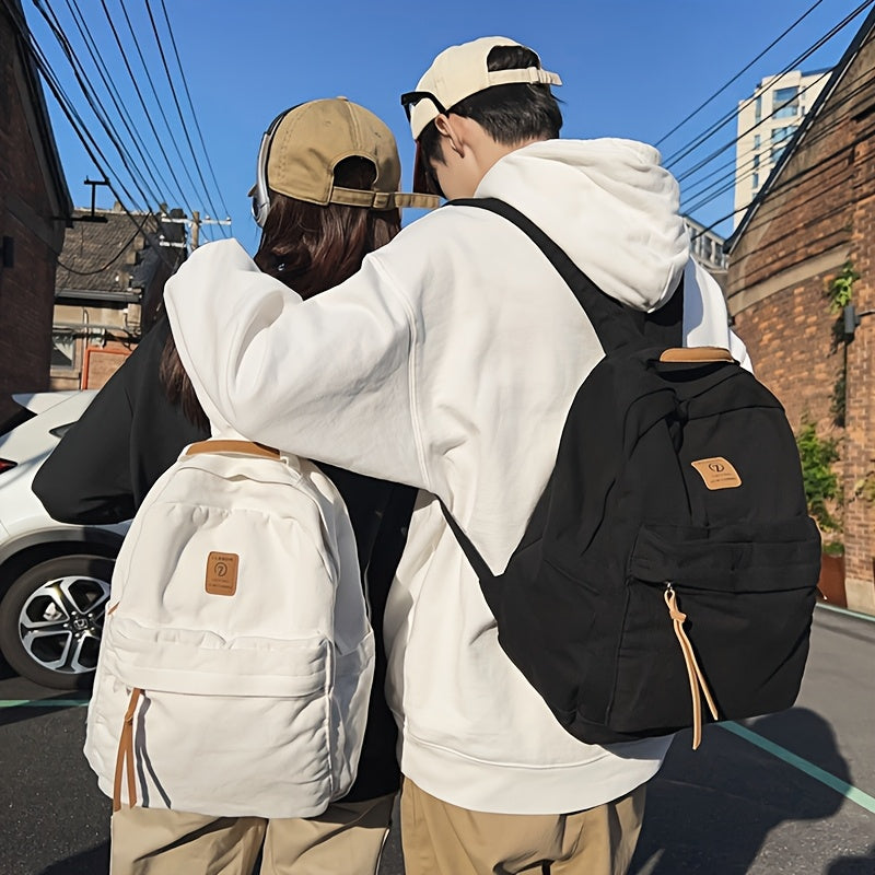 Unisex Canvas Rygsæk Med Lynlås & Forlomme