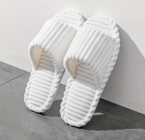 Unisex Fløjl Hjemmesko Med Åben Tå & Støttende Sål