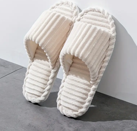 Unisex Fløjl Hjemmesko Med Åben Tå & Støttende Sål