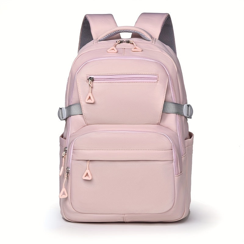 Unisex Rygsæk Med Lynlås & Forlomme Skoletaske