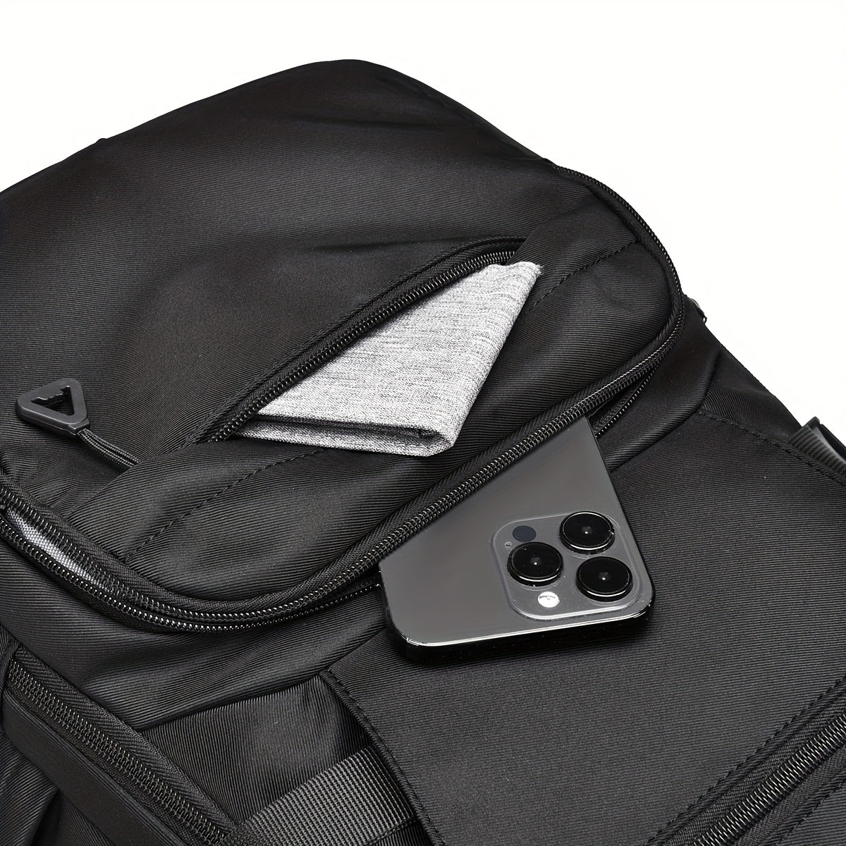 Unisex Rygsæk Med Lynlås & Forlomme Skoletaske