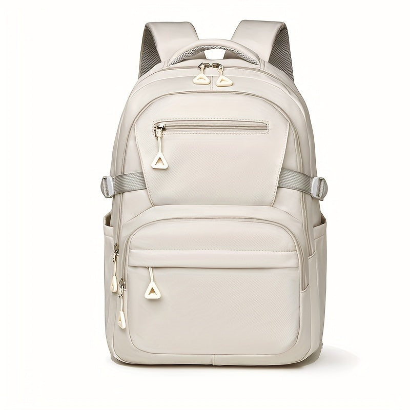 Unisex Rygsæk Med Lynlås & Forlomme Skoletaske