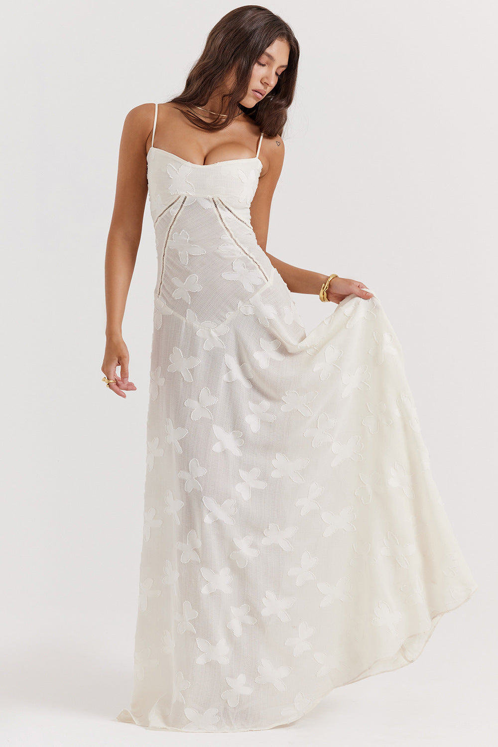 Ariana | Kvinders Elegante Maxi Kjole - Silky Slim Fit - Spaghetti Stropper