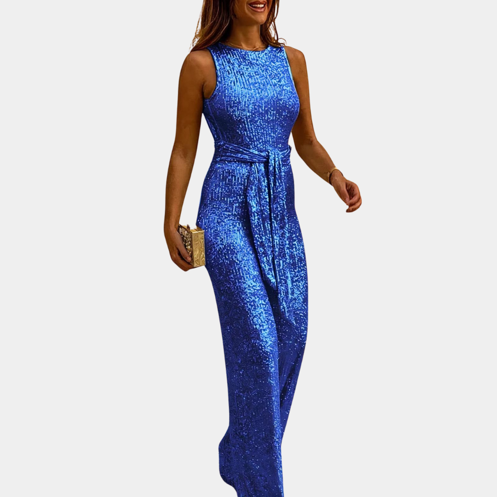 Aunika | Damernes Glitter Sommer Jumpsuit | Festlig