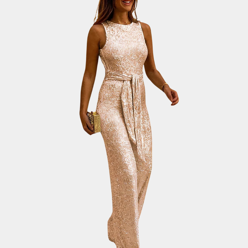 Aunika | Damernes Glitter Sommer Jumpsuit | Festlig