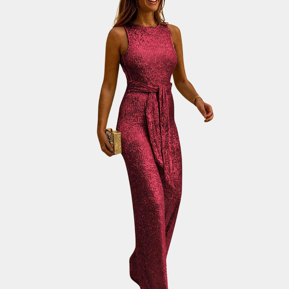 Aunika | Damernes Glitter Sommer Jumpsuit | Festlig