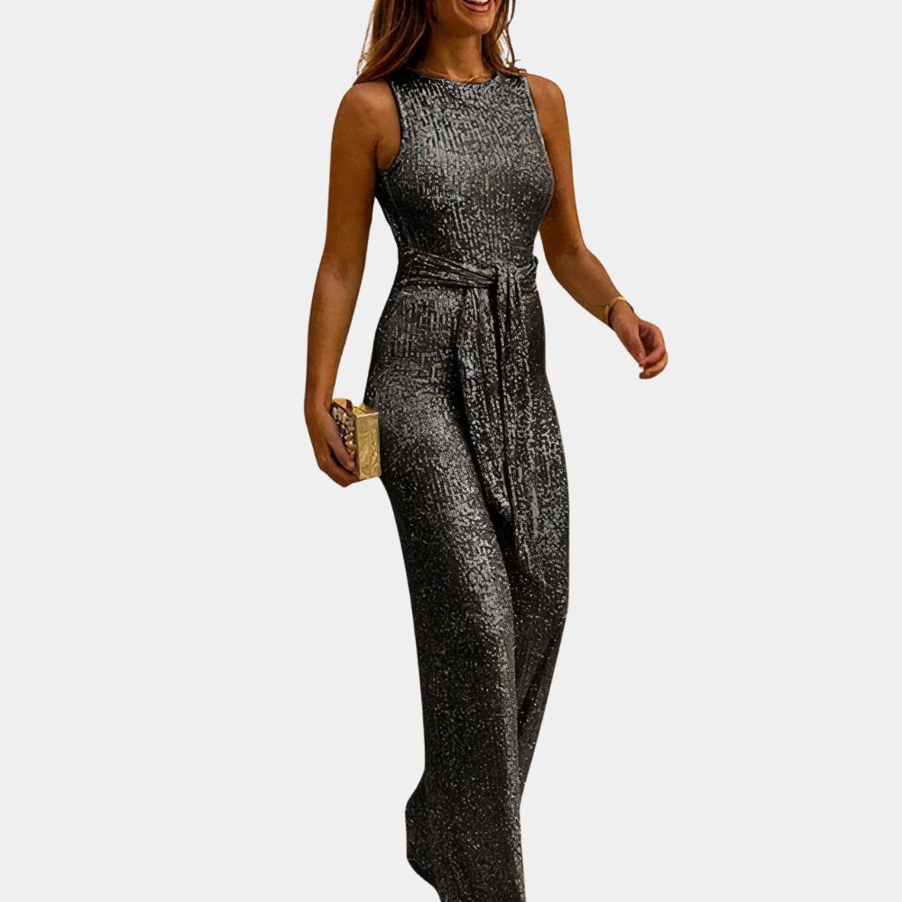Aunika | Damernes Glitter Sommer Jumpsuit | Festlig