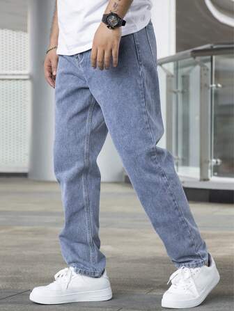 Baggy Herrejeans Med Løs Pasform Og Let Vask | Afslappet Look