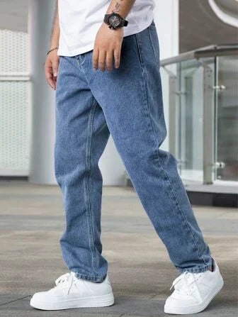 Baggy Herrejeans Med Løs Pasform Og Let Vask | Afslappet Look