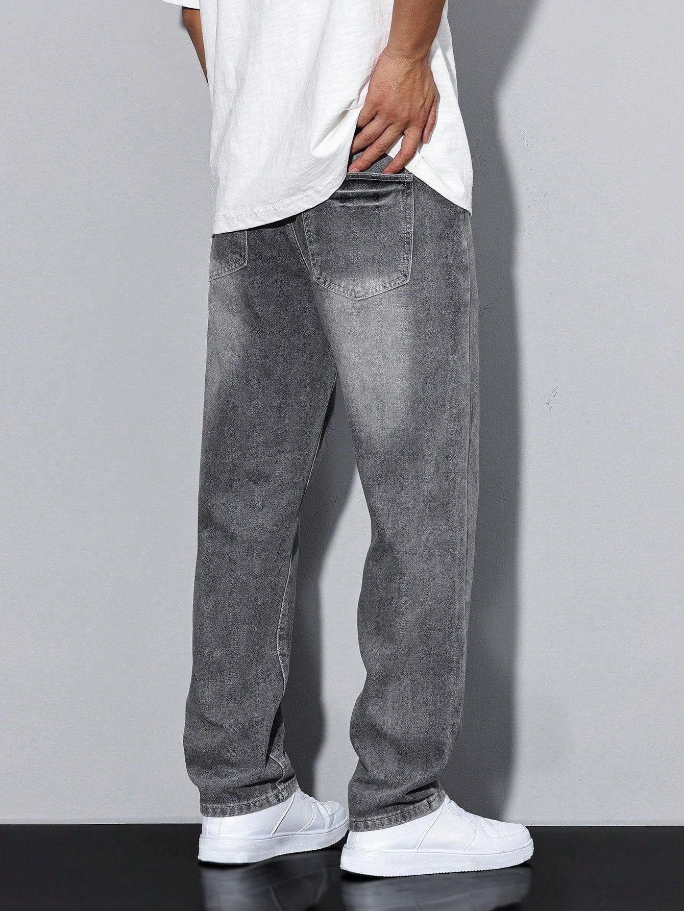 Baggy Herrejeans Med Løs Pasform Og Vasket Look | Afslappet Stil