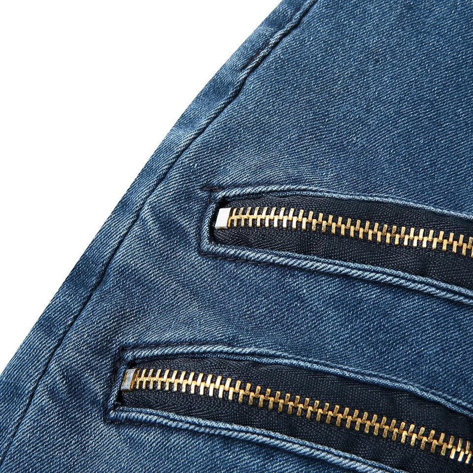 Cargo Herrejeans Med Lynlåse Og Spænder