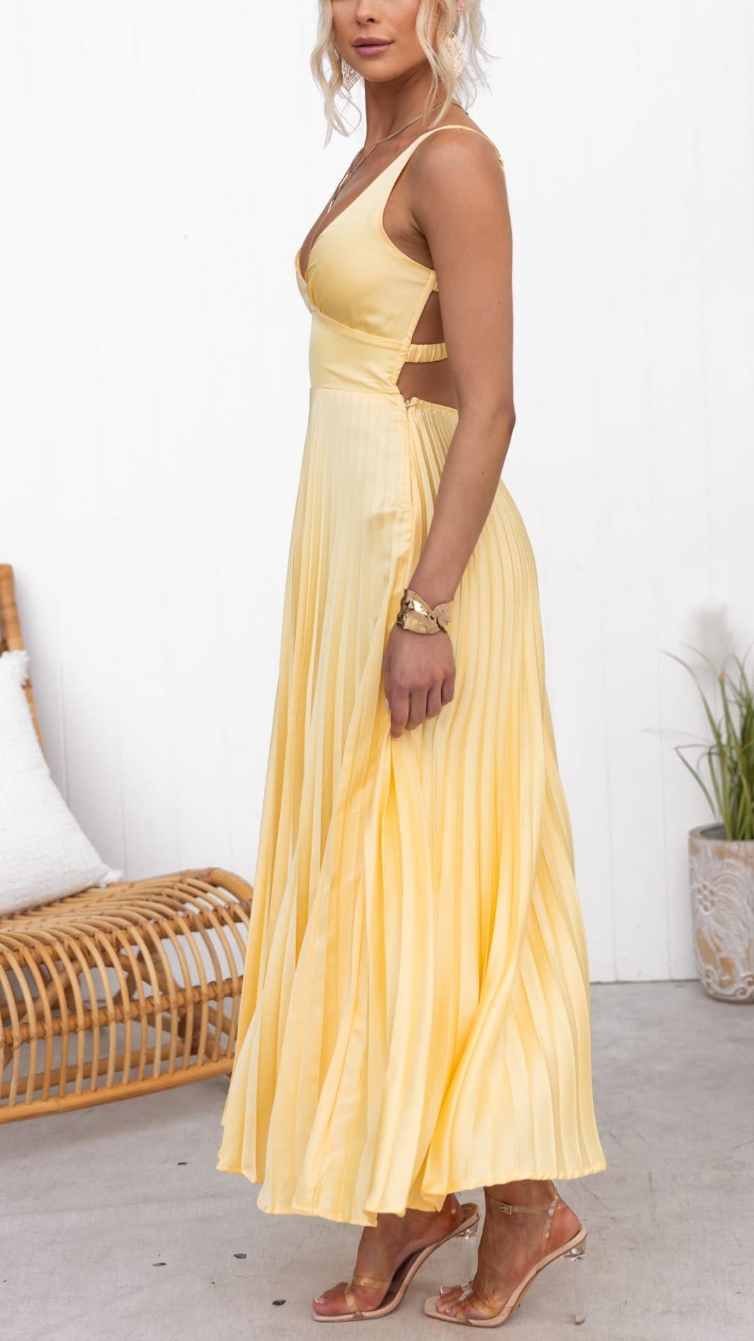 Celia | Dame Plisseret Midi Sommerkjole