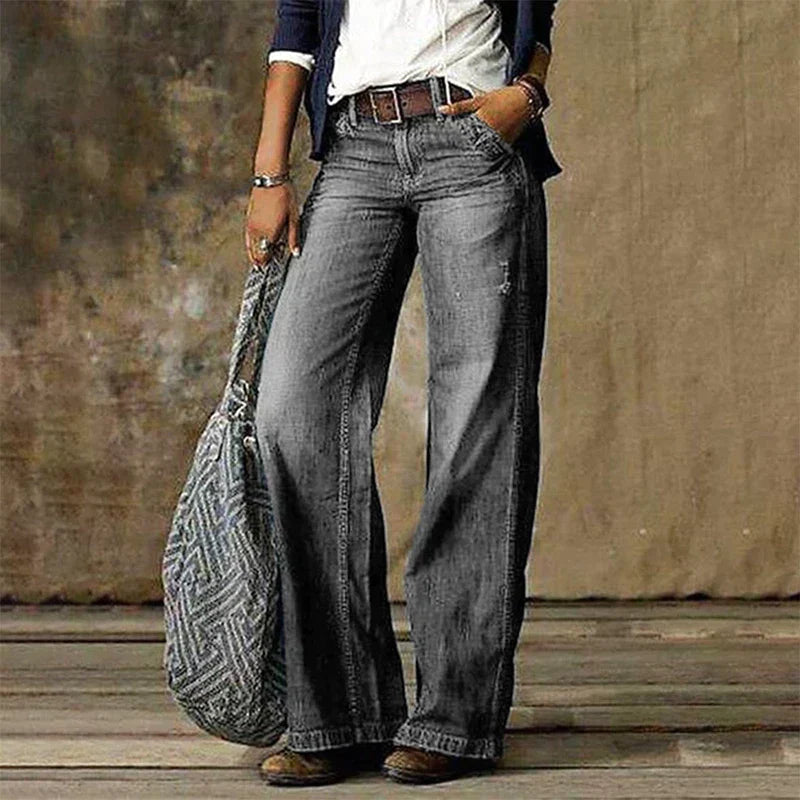 Dame Baggy Jeans Med Slid Og Vidde | Vintage Look