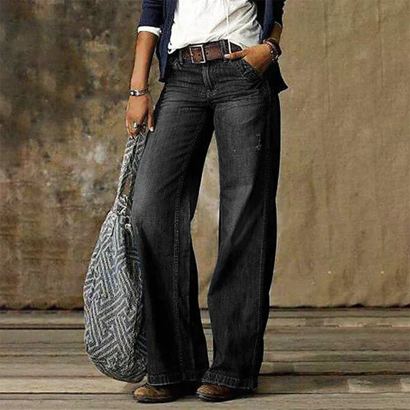 Dame Baggy Jeans Med Slid Og Vidde | Vintage Look