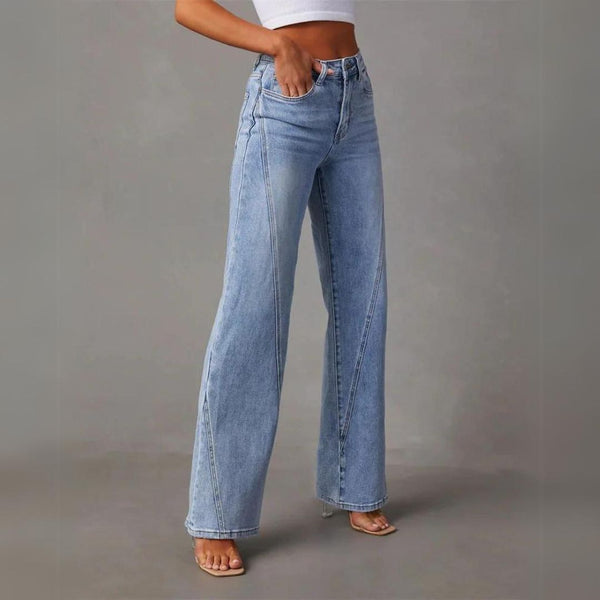 Dame Baggy Jeans Med Synlige Sømme | Letvasket