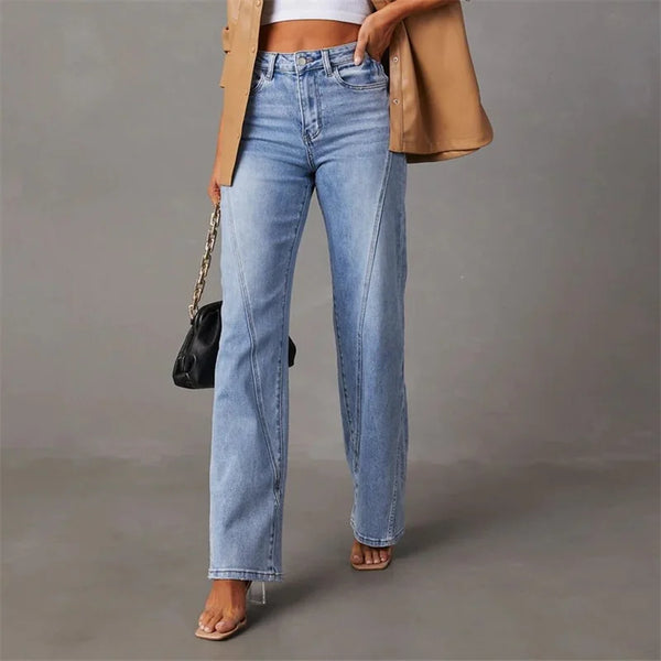 Dame Baggy Jeans Med Synlige Sømme | Letvasket