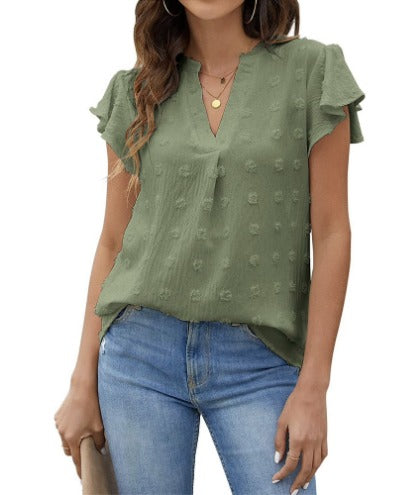Dame Bluser Med Prikket Struktur | Bluse