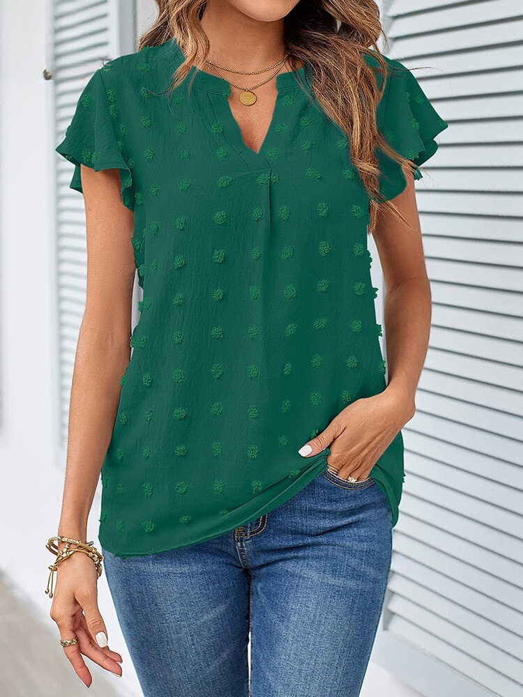 Dame Bluser Med Prikket Struktur | Bluse