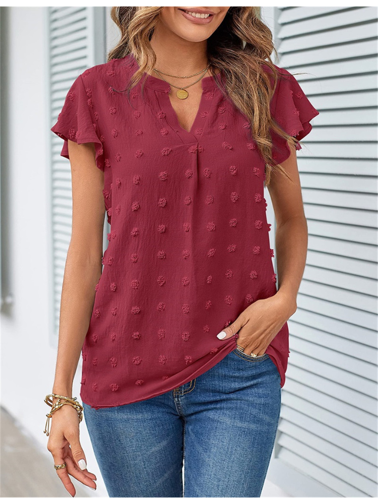 Dame Bluser Med Prikket Struktur | Bluse