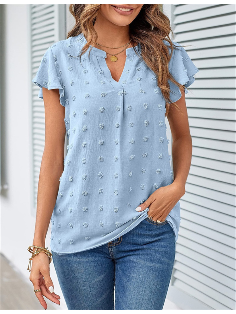 Dame Bluser Med Prikket Struktur | Bluse
