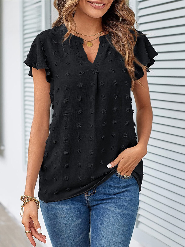 Dame Bluser Med Prikket Struktur | Bluse