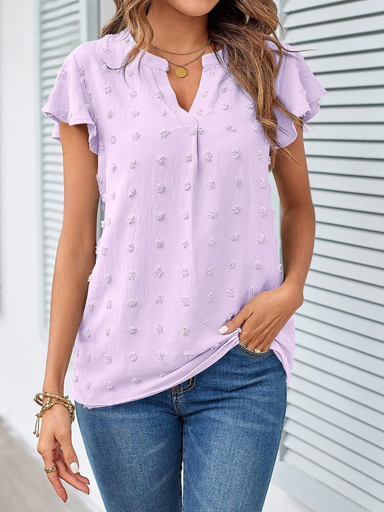 Dame Bluser Med Prikket Struktur | Bluse